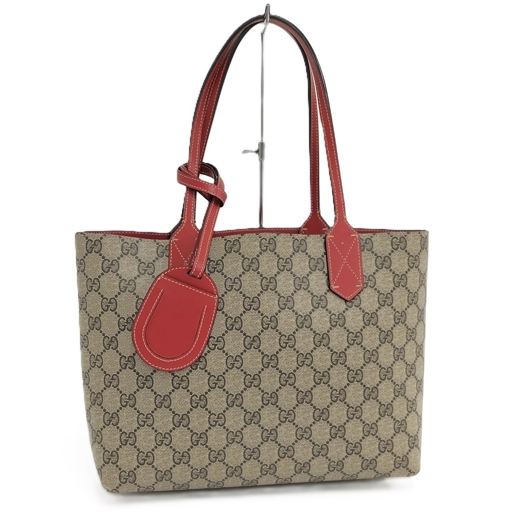 GUCCI Reversible Tote Bag GG Supreme Beige